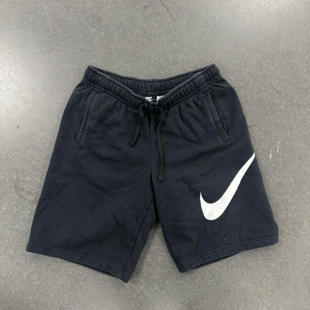 *SOLD* Nike black sweatshorts with extra large white swoosh Size Med